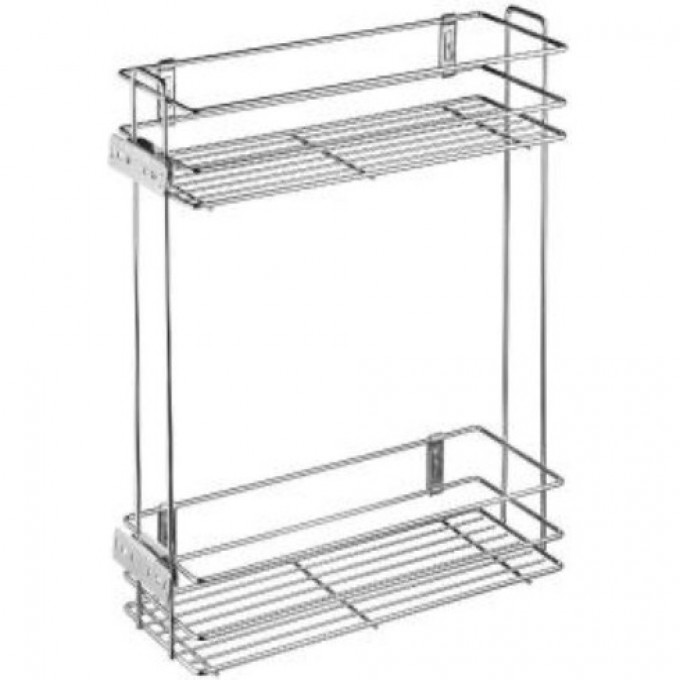 Карго боковое двухуровневое к ящику, без направляющих, эффект хрома GTV KO-1502-OC