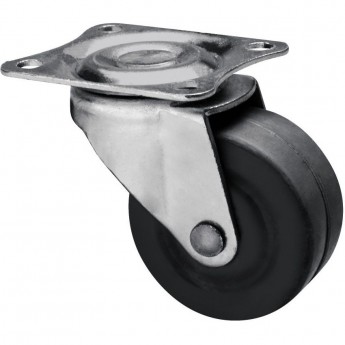 Колесо поворотное GTV D-38мм резиновое на площадке, черное