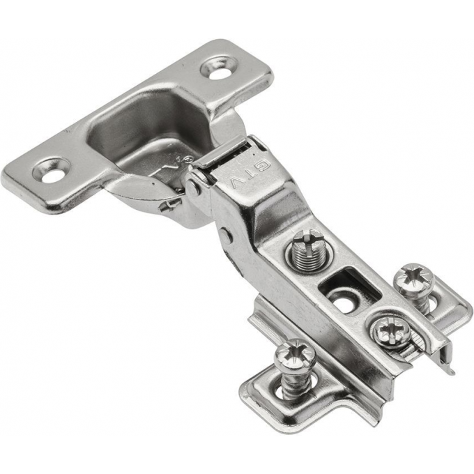 Петля полунакладная GTV CN08 с ответной планкой H-2 и еврошурупом, 45мм ZP-BICN080ZE